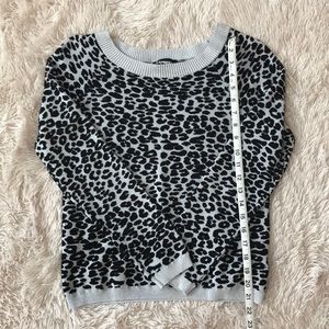 Express Gray and Black Leopard Print Sweater